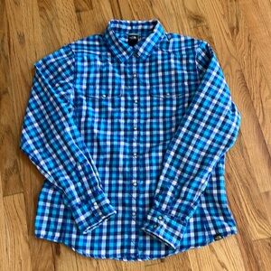 THE NORTH FACE Long Sleeve Plaid Pearl Snap Shirt, Size Large